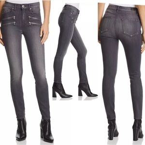 PAIGE Edgemont Ultra Skinny Jeans in Summit Grey No Whiskers Sz 27 zipper detail